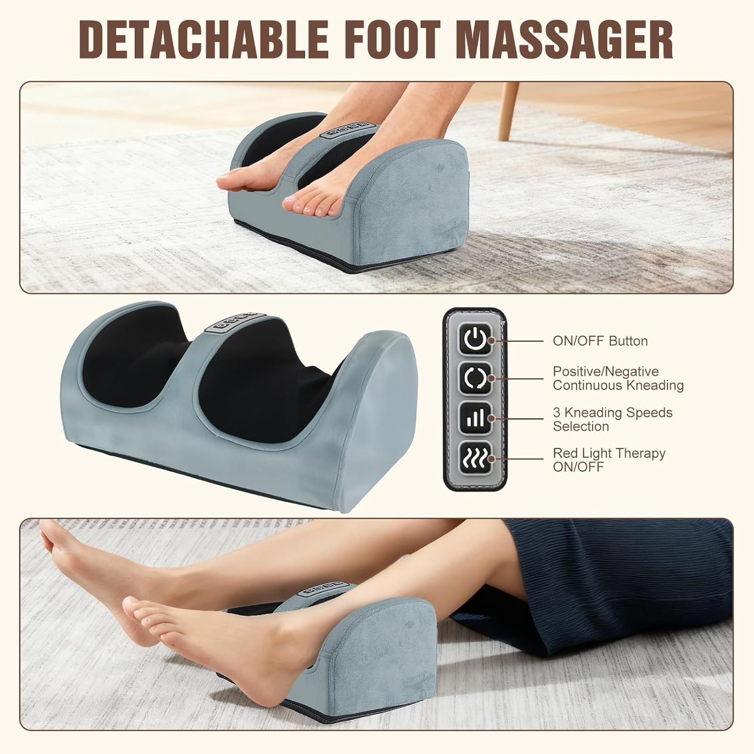 Full Body Massage Mat with Heat, Detachable Neck Massager & Foot Massager, Full Body Vibration Massage Mats with Lumbar Pillow, 9 Vibration 3 Timer Settings, Gift for Men Women