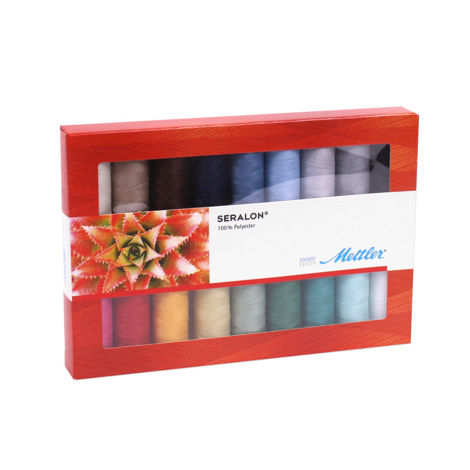 Mettler Filo universale SERALON® – Filo da cucito multiuso antistrappo 100% poliestere, cucito a mano e a macchina – Bobine da 18 x 200 m, colori assortiti