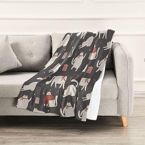 Miniatura 5 de Cute Christmas Cats Plush Travel Blankets Fall Fluffy Blanket Ultra-Soft Warm Throws 60"x90" for Travel, Picnic, Picnic