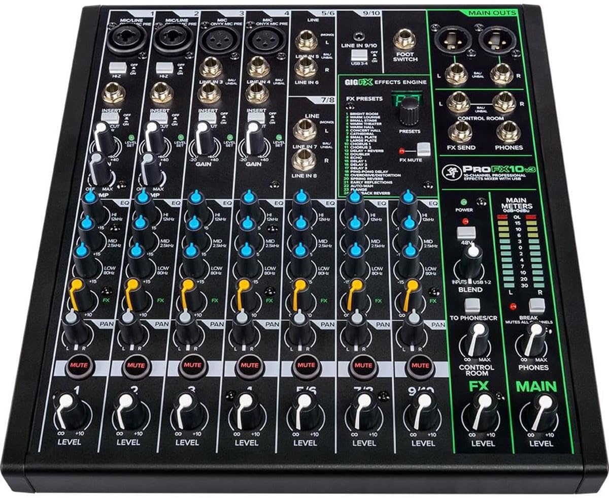 Mackie ProFX10v3 10-Channel Professional Analog Mixer with USB, Onyx Mic Preamps and GigFX Effects Engine - Image 2