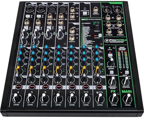 Mackie ProFX10v3 10-Channel Professional Analog Mixer with USB, Onyx Mic Preamps and GigFX Effects Engine