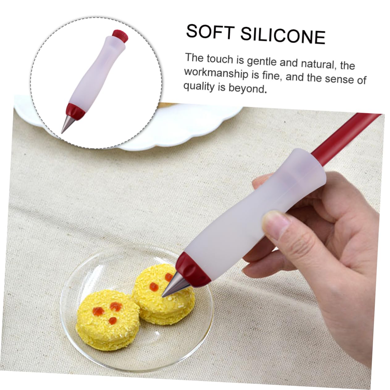 Alipis 4 Pièces Feutre Crème Outils De Fondant Artisanat Cookie Outils D'écriture De Gâteaux Outil à Gâteau Moule à Gâteau Fromage Trousse Épingles Étagère Stylo Chocolat Gel De Silice