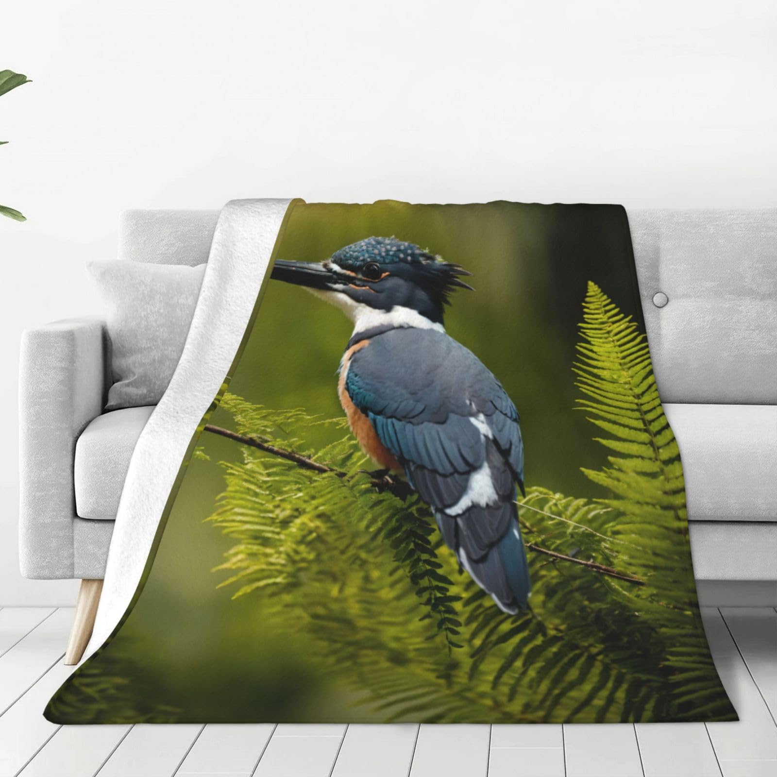 Couverture polaire douce oiseau mignon cadeau réconfortant lit et canapé