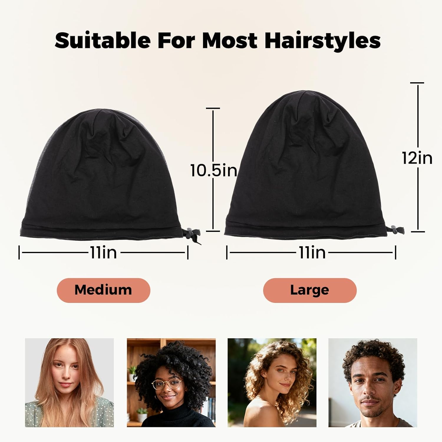 Adjustable Silk Bonnet for Sleeping Women Men, Satin Lined Sleep Cap for Curly Hair - Image 5