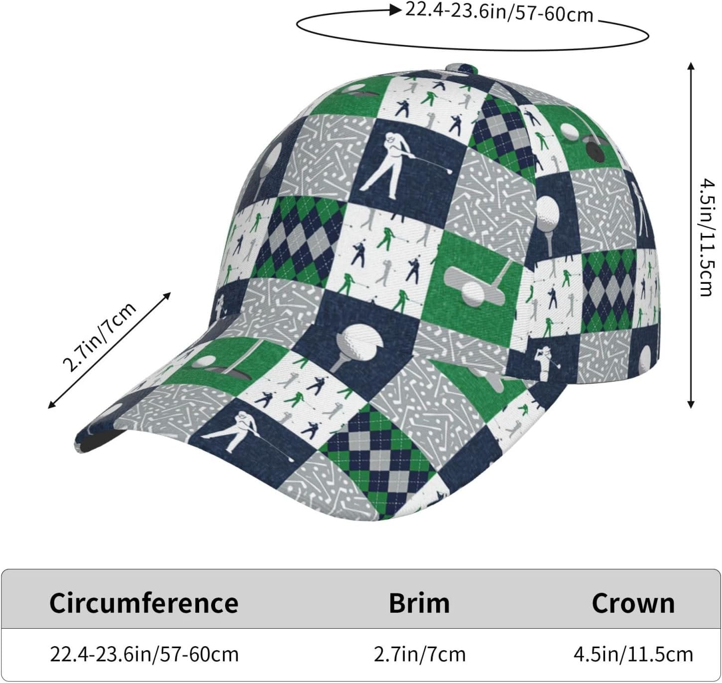 Golf Hats for Men Women Golf Ball Adjustable Baseball Snapback Hat Outdoor Black Green Golf Hat - Image 8