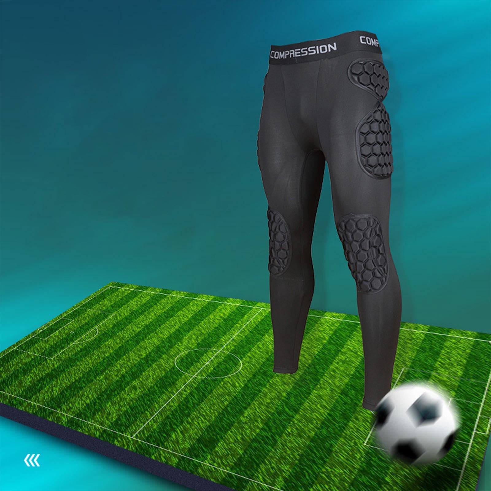 Gralara Pantalones de protección para porteros de fútbol, ​​para Deportes de Contacto, con Acolchado de Espuma EVA y Protectores de Rodillas y Muslos.