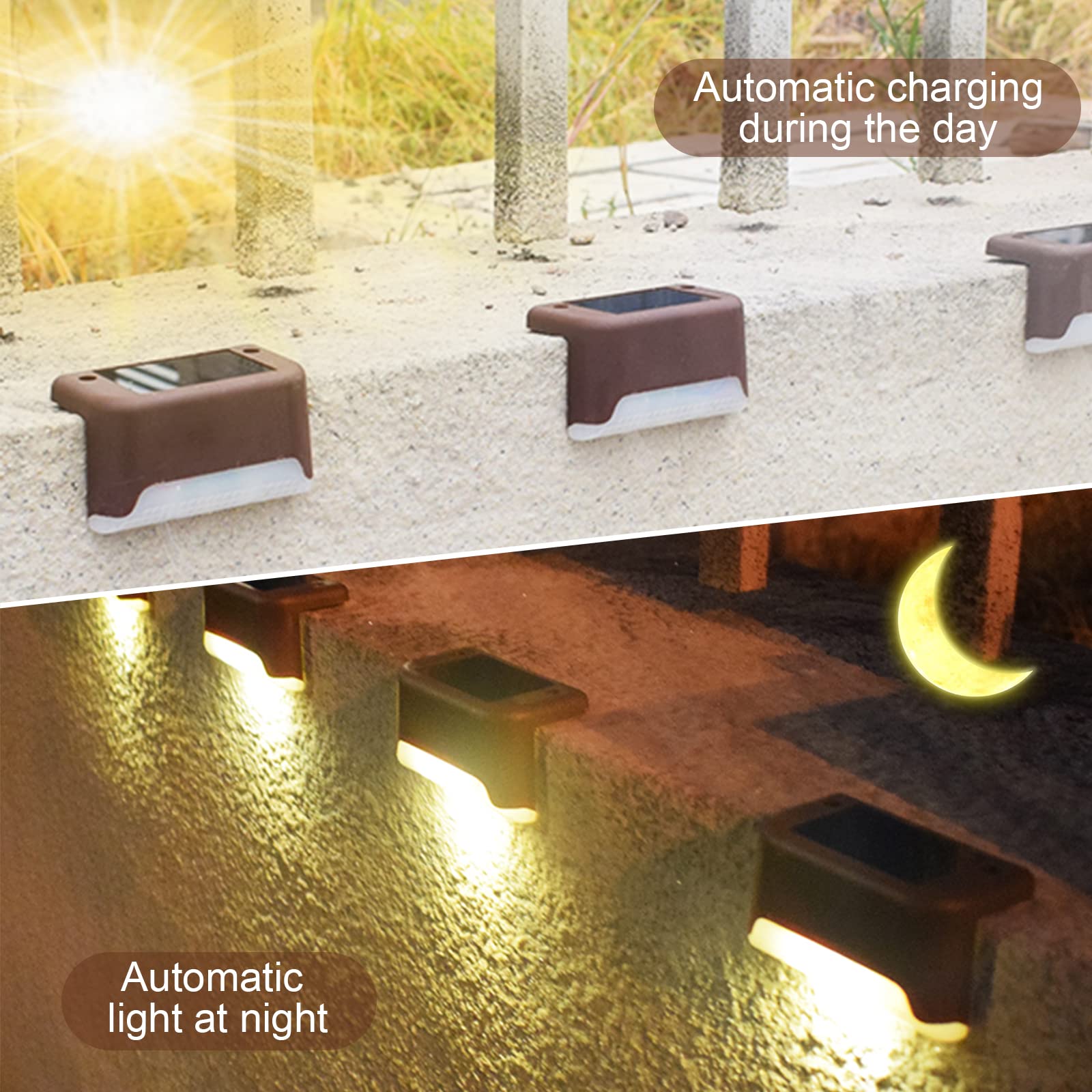 maxant Solar Deck Lights, 12/16 Pack Step Outdoor Fence Waterproof Powered LED Lights for Stairs Step, Railing, Wall, Fence - Image 2