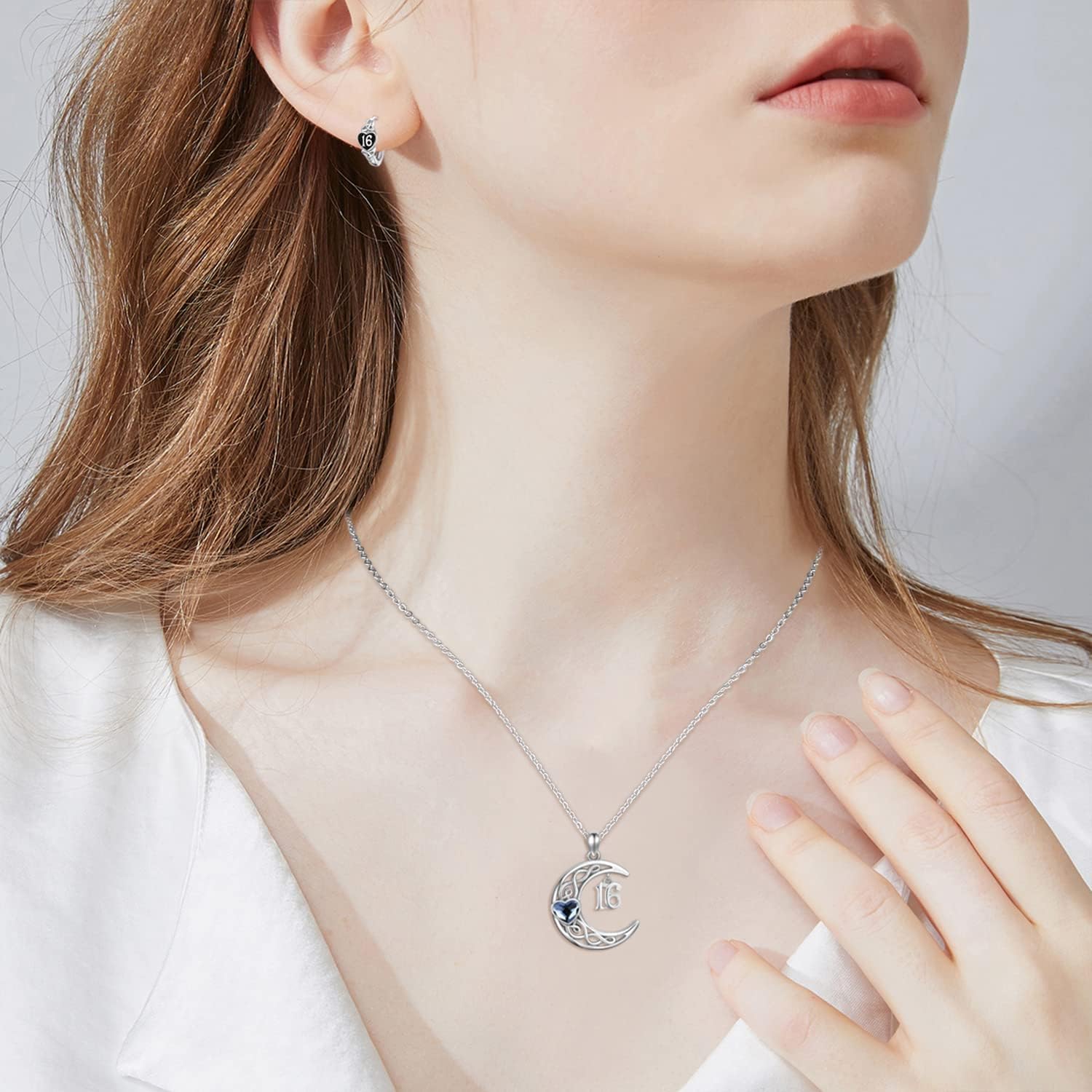 18 Year Old Girl Birthday Gifts/ 10th/13th/16th/21th/30th/40th/ 50th/60th/70th Birthday Gifts for Girls Daughter 925 Sterling Silver Celtic Knot Moon Pendant Necklace for Women Girls Mothers Day Christmas Anniversary Graduation Jewelry - Image 5