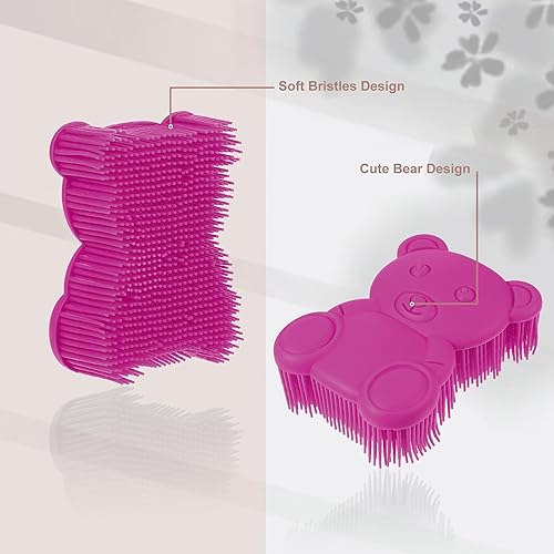 Miniatura 39 de VOCOSTE Cepillo corporal de silicona suave, cepillos sensoriales, esponja de silicona, cepillo de ducha para mascotas, cepillo de baño, verde Verde