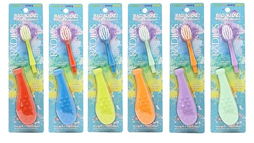 RADIUS Big Kidz Forever Cepillo con cepillo de dientes de cabeza reemplazable para niños, de 6 años en adelante, sin BPA, aceptado por ADA para