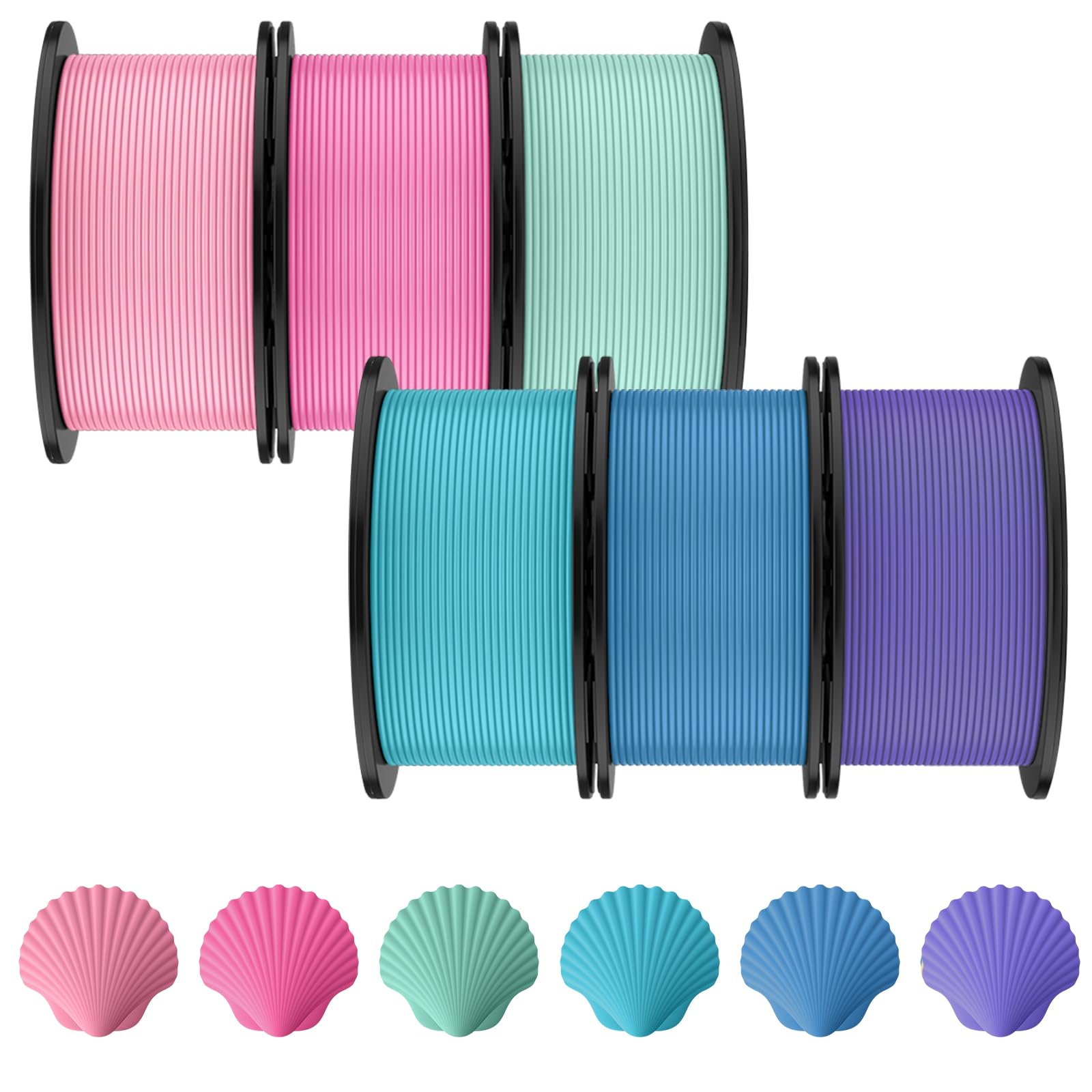 Pangda 3D Printer Filament Pla Bundle 1.75mm Multicolor, ±0.02mm Dimensional Accuracy, 3D Printing Filament for DIY Projects, Holiday Crafts(1.5 kg,