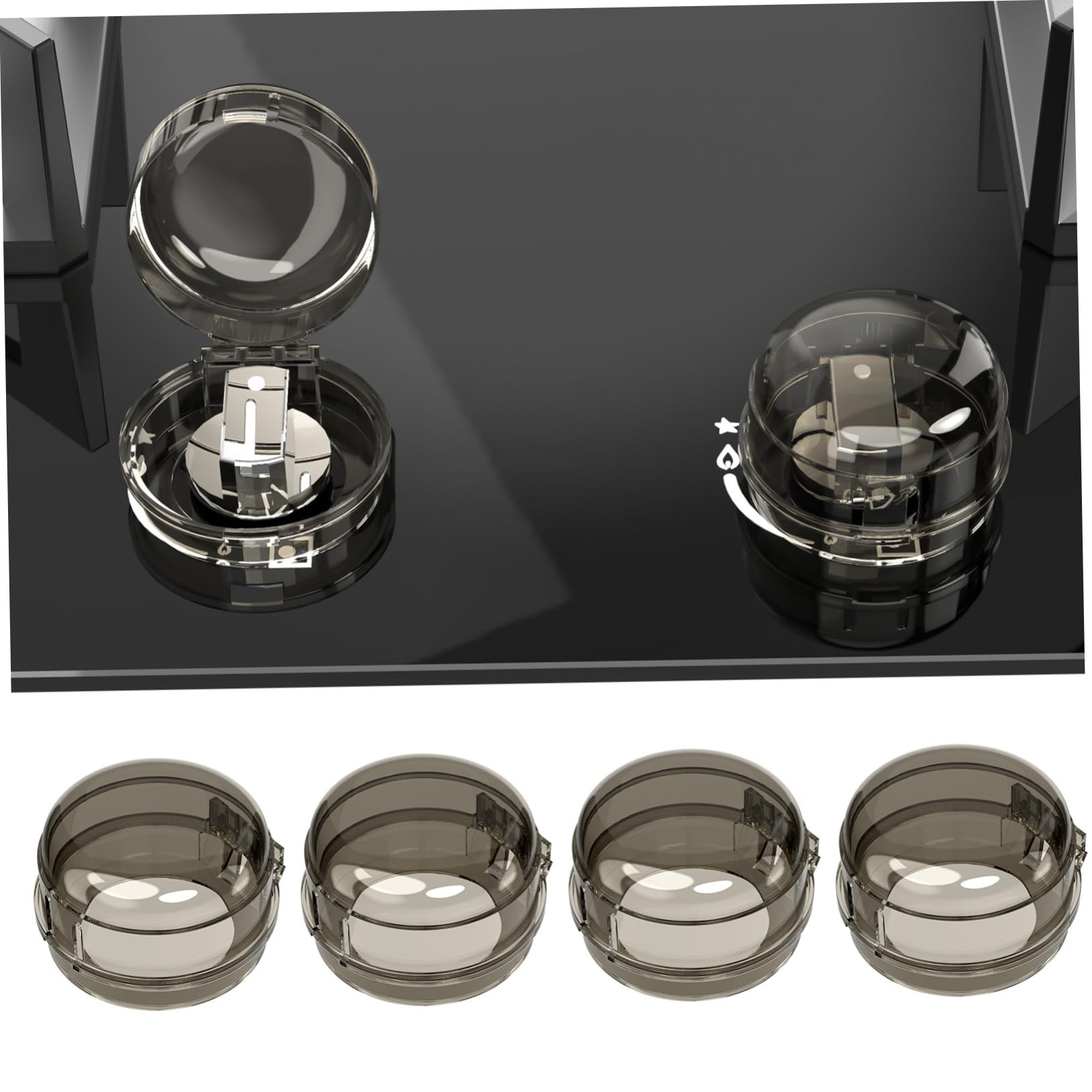 ERINGOGO 6Pcs Stove Knob Protectors Safety Covers for Gas Stoves Prevent Accidental Gas Turn Multi Scene Use for Homes Pets