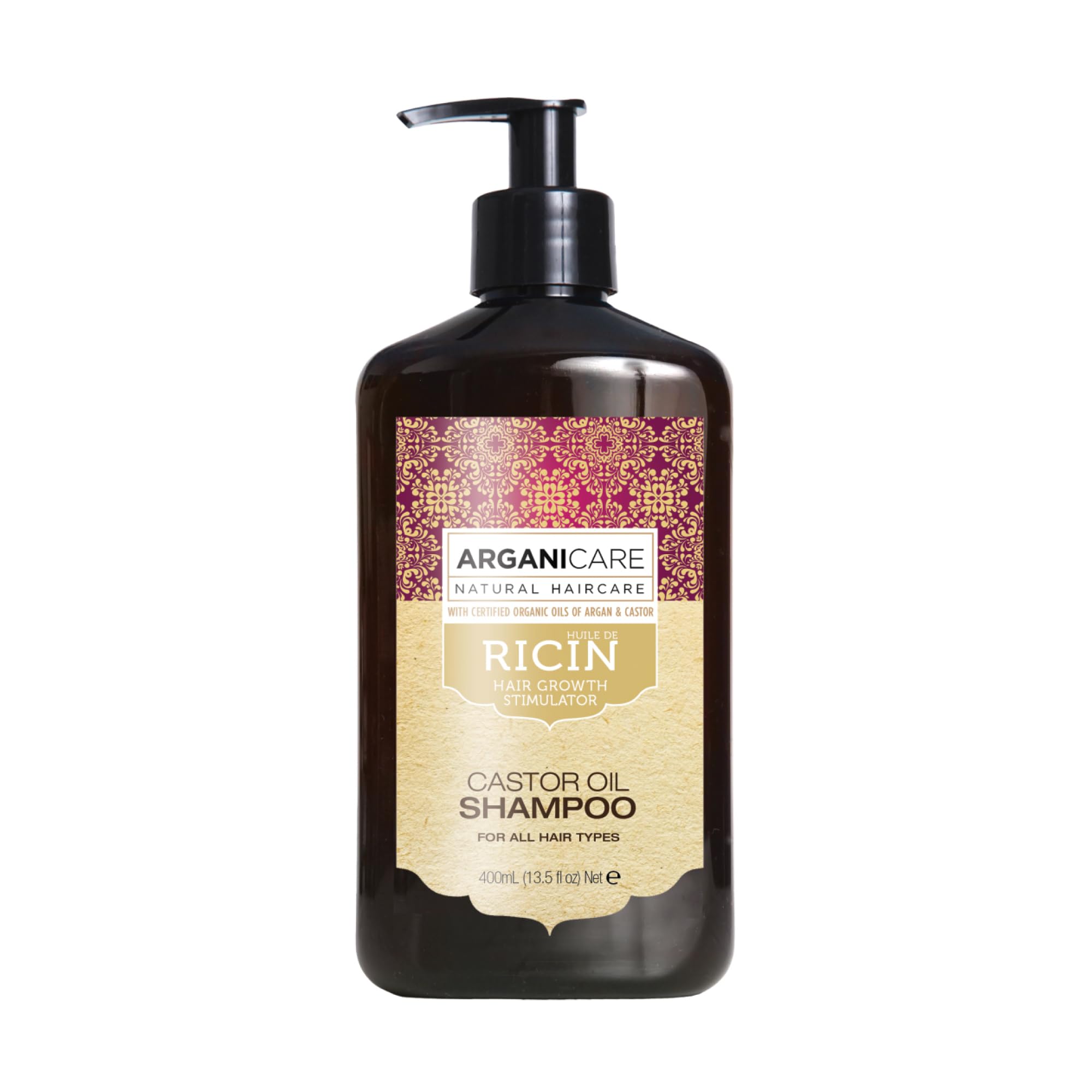 ArganicareCastor Range | GROWTH ACCELERATOR SHAMPOO | Castor | Fight Against Hair Breaks and Breakage | Promotes Growth | High Hydration | All hair types | 13.53 fl oz