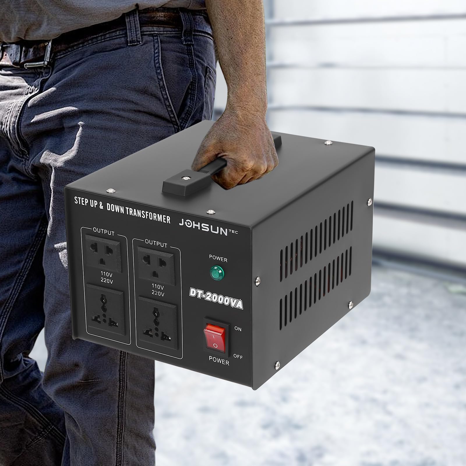 Trasformatore di tensione da 2000 W, conversione bidirezionale, diverse modalità di uscita con maniglia, tensione di uscita di ingresso 220 V/110 V, utilizzato per elettrodomestici