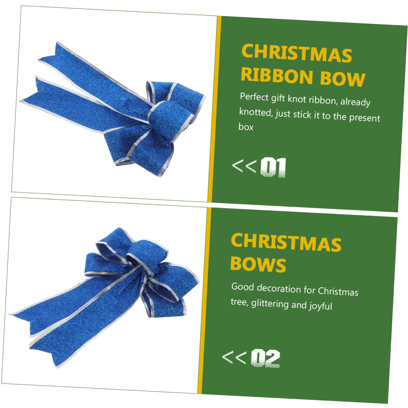 Homoyoyo 5piezas Lazo Navideño De Tela Brillante Lazos Navideños para Árbol De Navidad Cinta De Obsequio Nudo para Decoración De Navidad