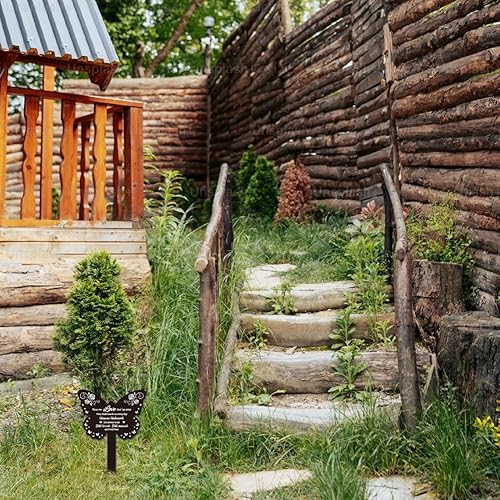 Vista 21 de GLOBLELAND Estaca de jardín con ángulos de mariposa, estaca conmemorativa para cementerio, estaca acrílica para tumba, impermeable, estaca de jardín