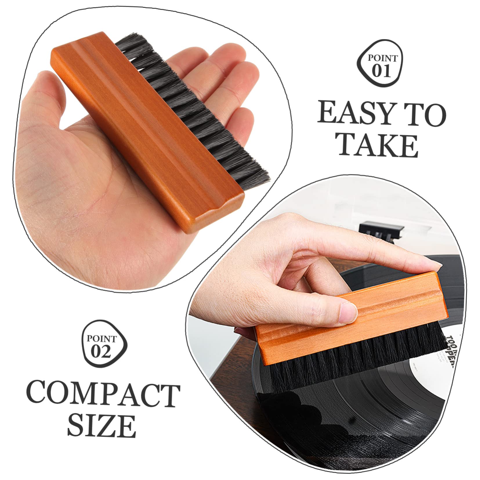 ibasenice 5 Pièces Brosse pour Disque Vinyle Brosse à poussière en Vinyle dépoussiéreur pour disques vinyles Brosse de Nettoyage de phonographe Produits de Nettoyage pour disques vinyles CD