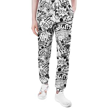 Amazon.com: FULAOER Black and White Comics Graffiti Printed