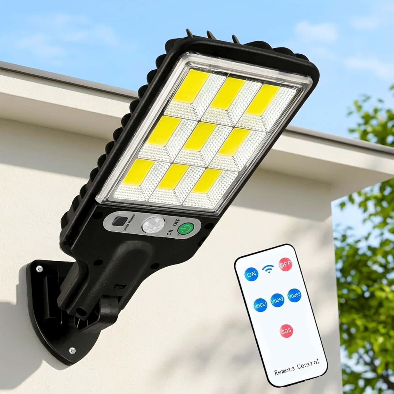 180W Led Solar Street Light Outdoor,10000LM IP65 Waterproof Solar Security Flood Lights Outdoor Motion Sensor, Wired Security Solar Powered Flood Lights for Indoor, Outside, Yard, Garden-picture-23