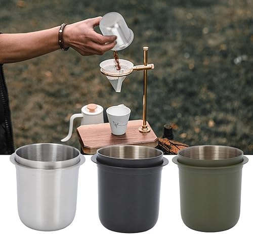 Miniatura 5 de Taza dosificadora taza dosificadora de acero inoxidable 51fl oz 2283in manos libres taza de café invertido universal accesorios para máquina de