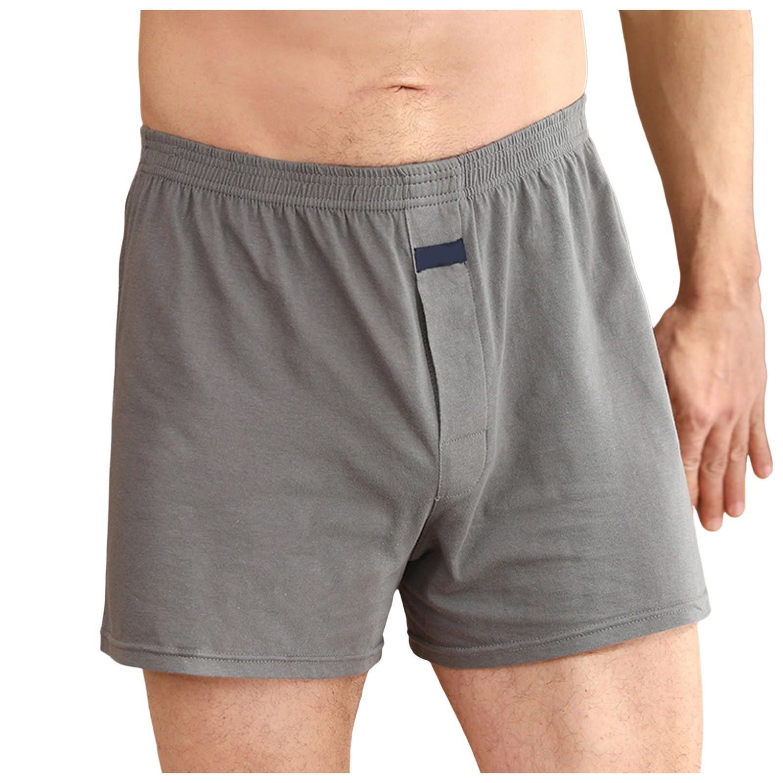 Mens Cotton Underwear Boxers Short with Fly Relaxed Fit Moisture-Wicking Mid Rise Breathable Boxer Briefs Underpants