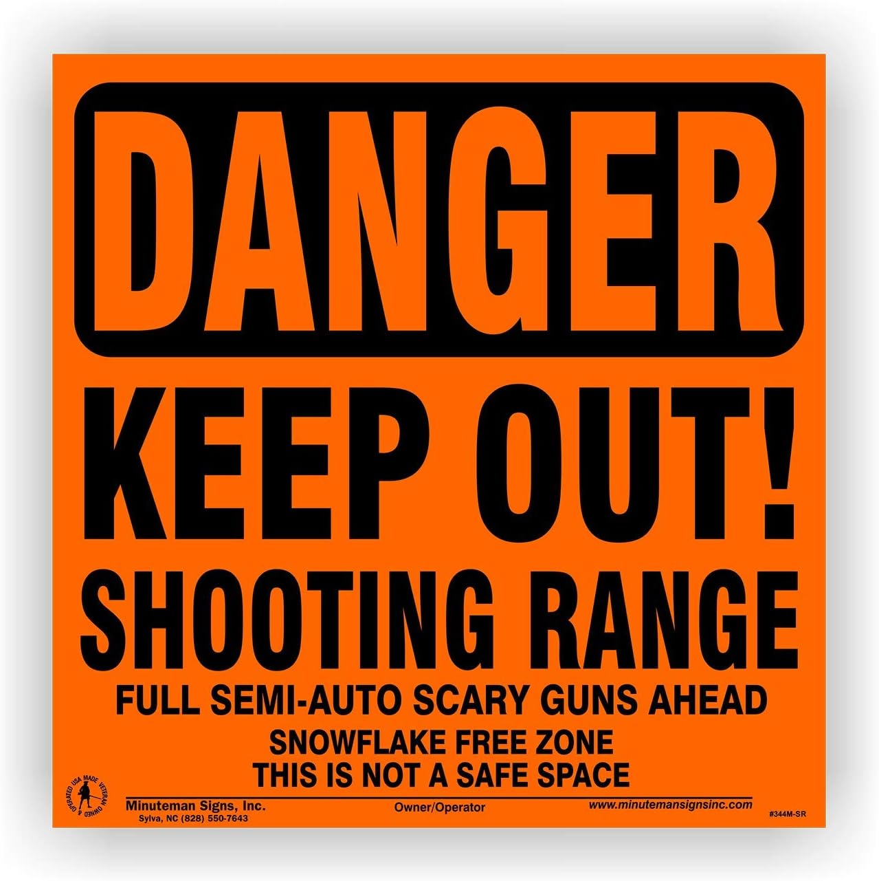 Amazon Com Minuteman Signs Aluminum Danger Keep Out Shooting Range Sign 4 Pack Orange Industrial Scientific