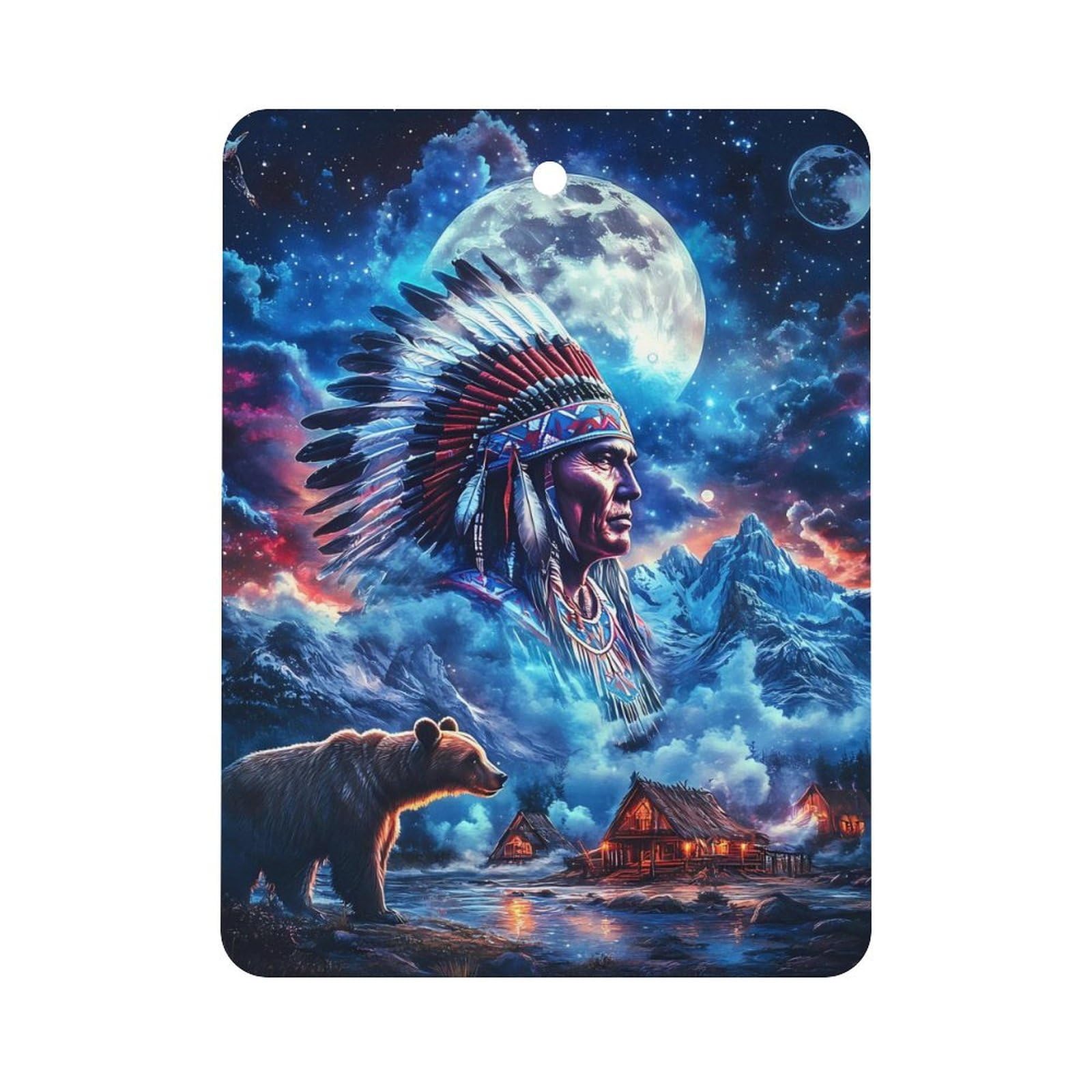 Indian Bear Car Air Freshener Hanging Aromatherapy Tablets for Car Accessories Square