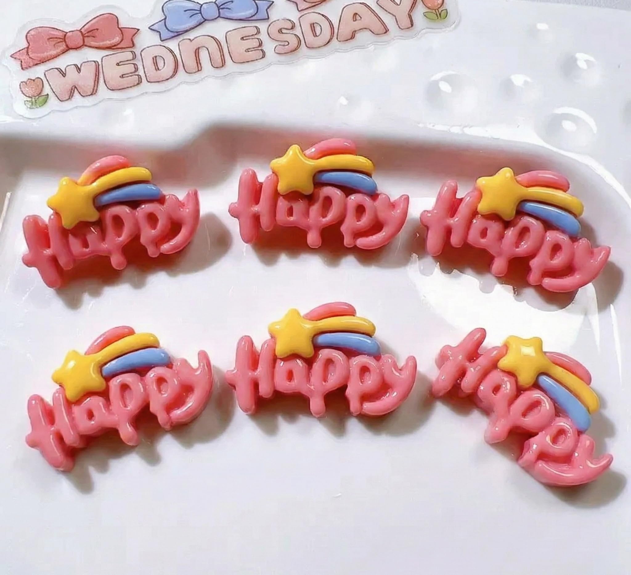 DMW 6 Pieces Super Cute Kawaii Slime Charms, Cute Slime Charms Resin Flatback 3D Decoration for DIY Craft Making, Scrapbooking, Mobile Phone Case, Jewellery Making, Hair Clip (All Mix2) 4
