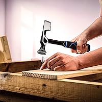 Vista 7 de REAL STEEL Martillo para paneles de yeso 14 Oz Hacha de techo de una pieza forjada cara fresada Drywall Ax herramienta de tablero de pared 0521