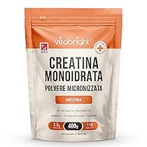 Creatina Monoidrata in Polvere Micronizzata | Busta da 400g | 114 Porzioni | Creatina Monohidrato Polvere Ultra Fine 200 Mesh a Rapido Scioglimento (Non Capsule) | Vitabright Creatine Monohydrate