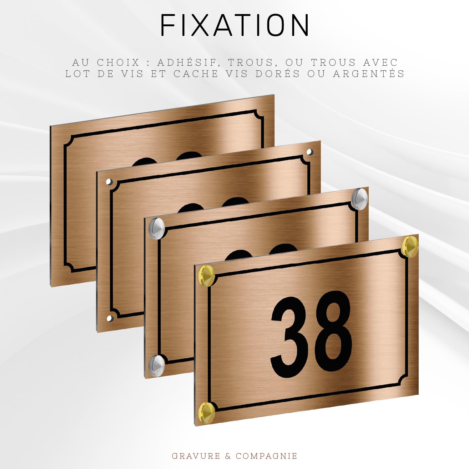 Plaque Gravée Carrée Avec Le Chiffre 8