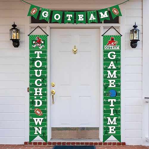 Miniatura 4 de Letrero de decoración de fútbol para porche, cartel colgante de bienvenida para puerta temática deportiva, fiesta, juego, festival, suministros de
