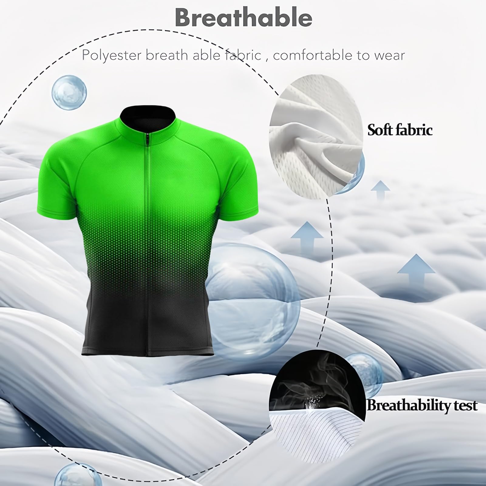 Conjunto Ciclismo Hombre Manga, Mono de Ciclismo Profesional para Hombre pantalón Corto Acolchado de Gel 19D Tejido Transpirable y de Secado rápido