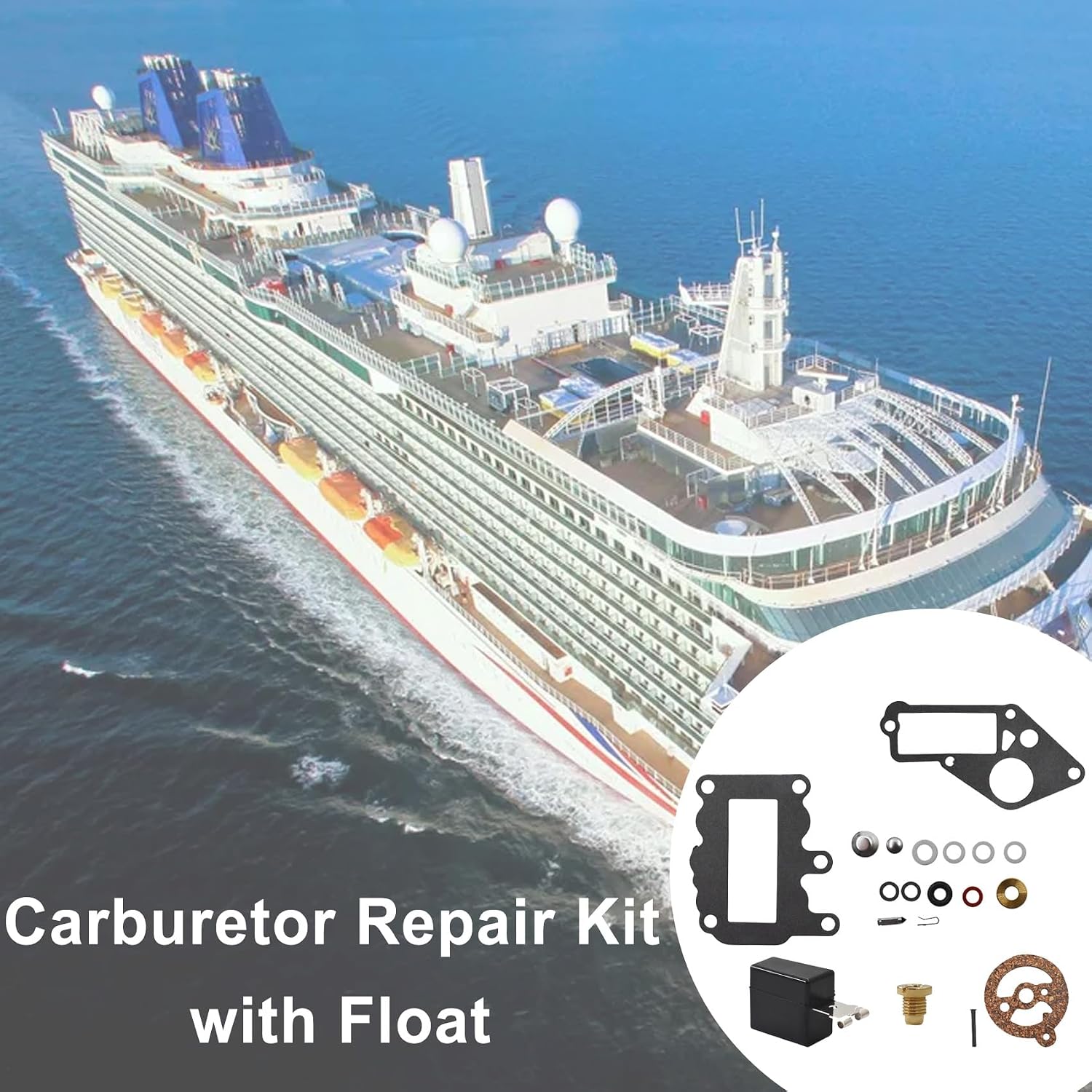 labwork Carburetor Repair Kit with Float Replacement for Johnson Evinrude 9.5hp 1964-1973 BRP SysteMatched