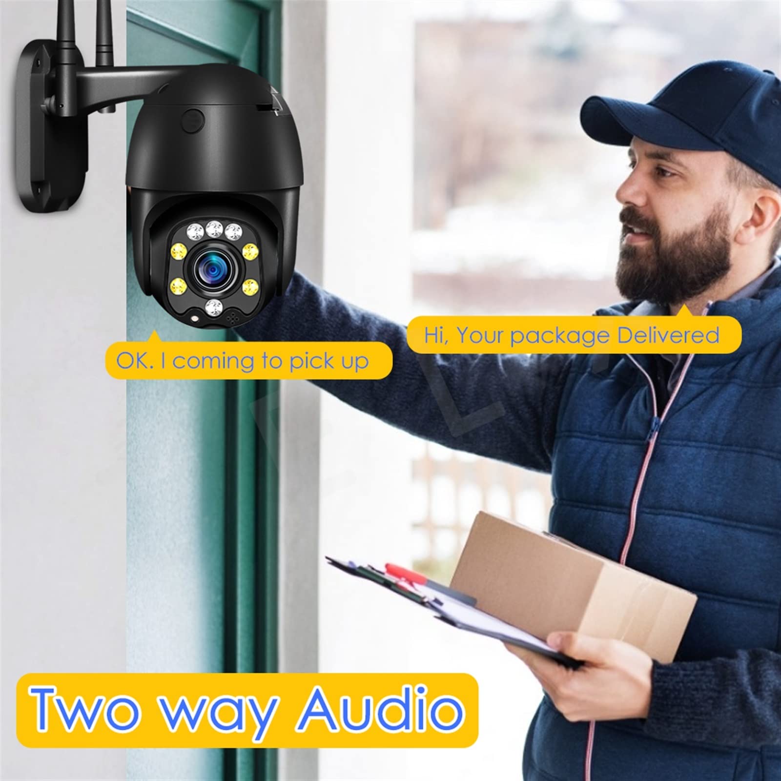 Telecamera Wifi Esterno, 4G SIM Card CCTV IP Camera Outdoor 5MP Videosorveglianza PTZ Telecamera di sicurezza Visione notturna a colori Smart Home Zoom ottico 5X ,Sicurezza, Antifurto(WiFi Version 5X