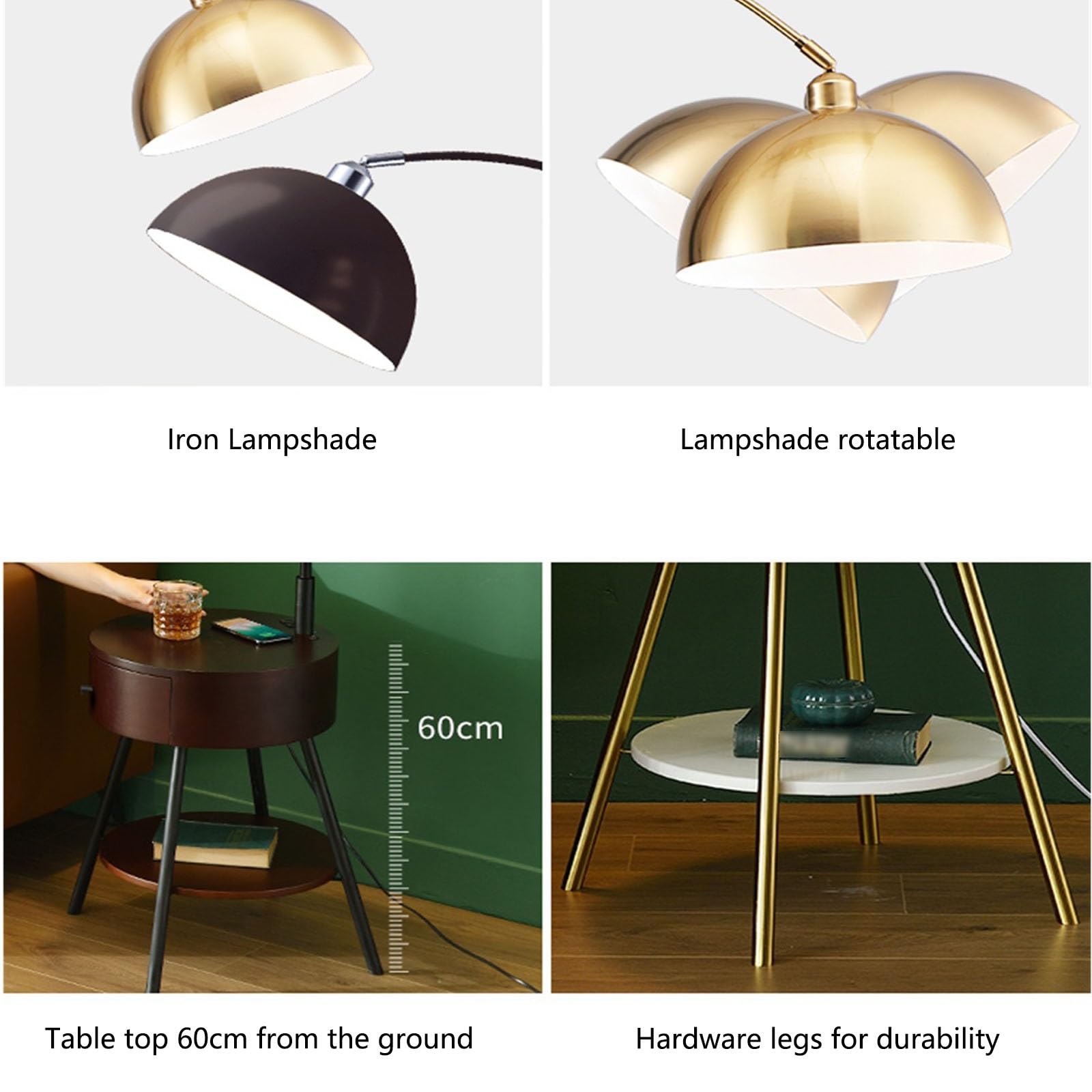 Lámparas Combo de mesa y lámpara con bombilla LED for dormitorio, sala estar(Blanco)