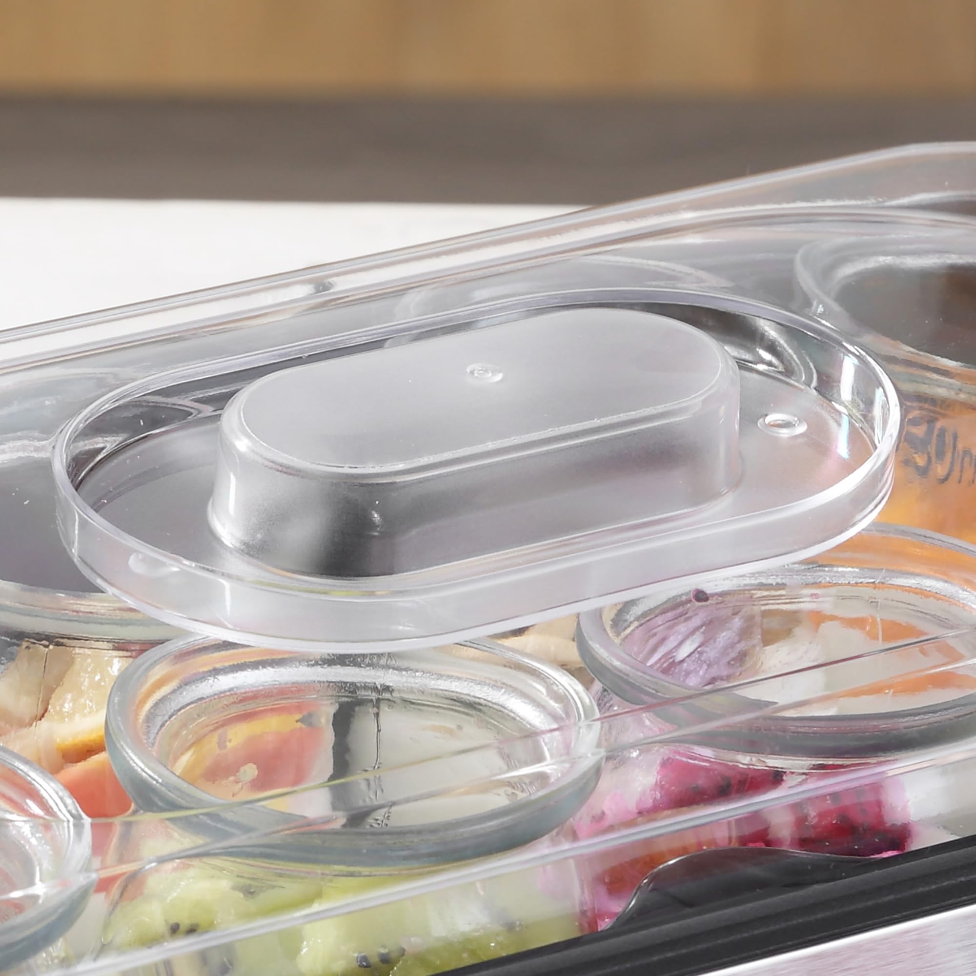 HOMCOM Yogurtiera Elettrica 25W con 8 Vasetti Inclusi, Timer 1-48 Ore e Temperatura Regolabile 20-50°C, 36x18.8x14cm, Argento