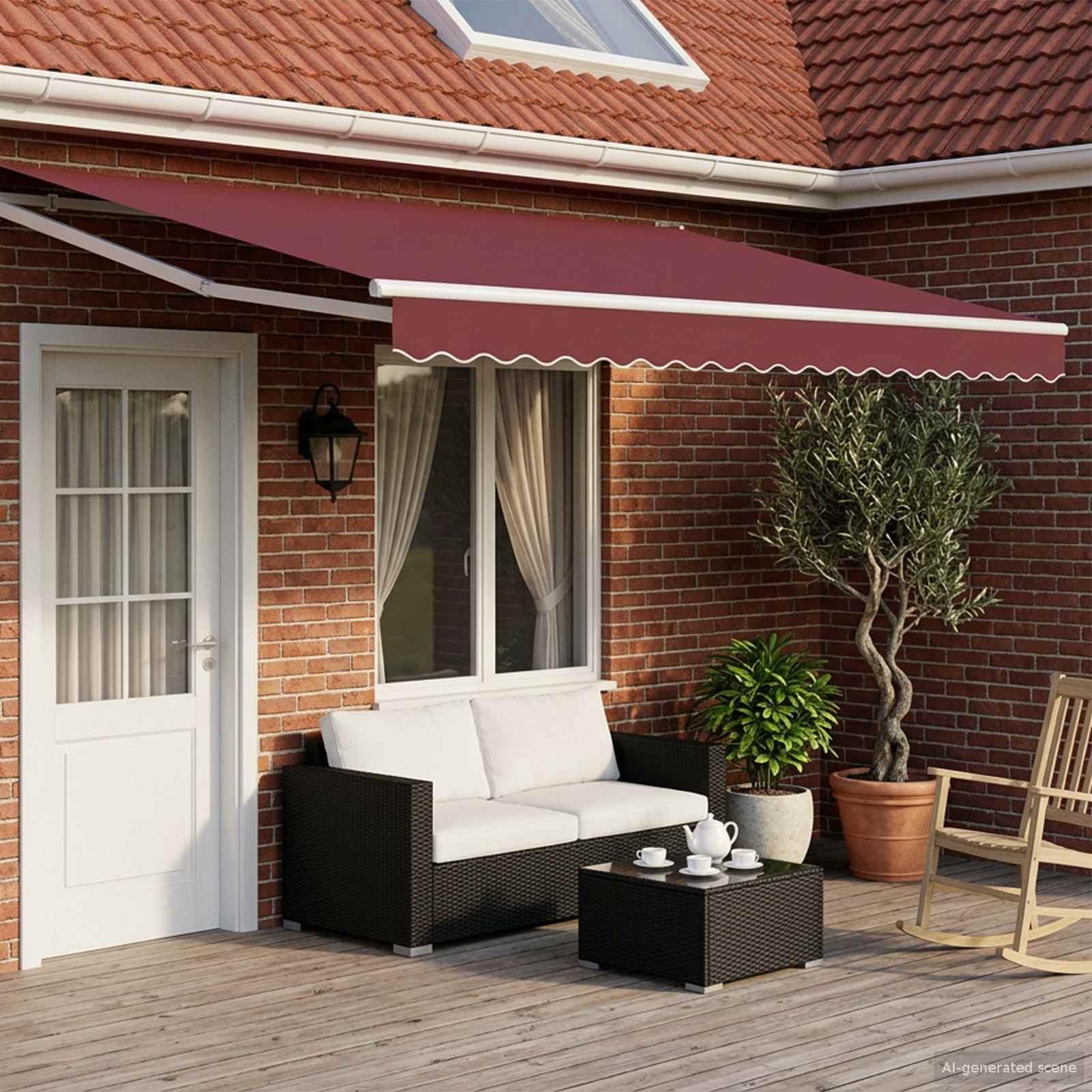 Tenda da sole elettrica estensibile, 4,5 × 3 m, con sensore meteo e illuminazione a LED, telaio in alluminio, protezione solare resistente alle intemperie, per terrazza e giardino, controllo