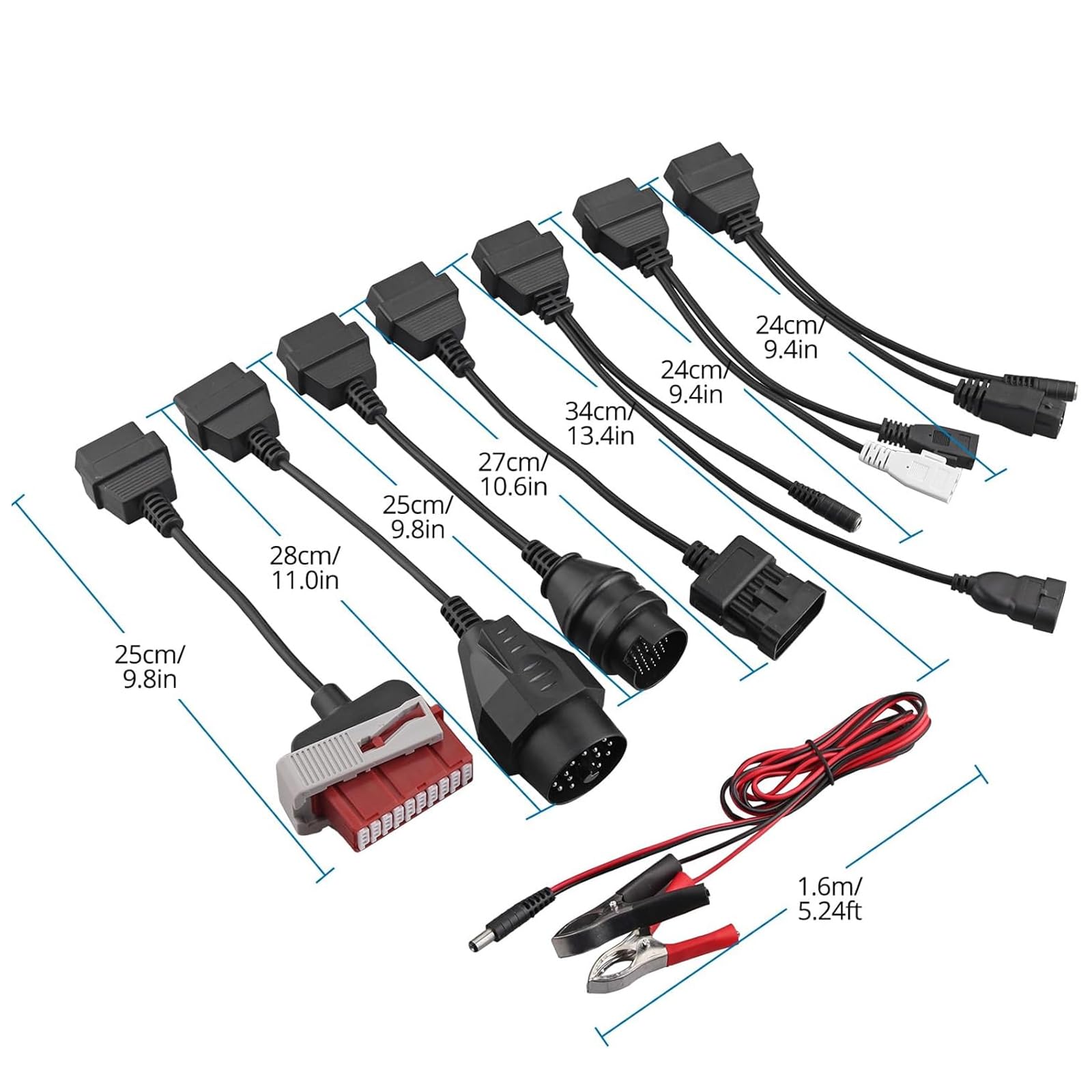 8er Adapter Set, Universal Auto Diagnosegerät Diagnose Adapter Kabelsatz, Diagnoseadapterkabel Diagnoseadapter kompatibel mit VW Audi BMW Opel