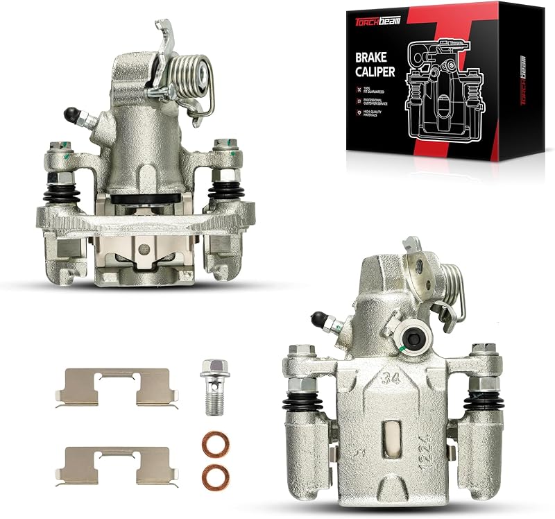 Pinças de freio traseiras Torchbeam com suporte para Kia Spectra e Hyundai – Conjunto com 2