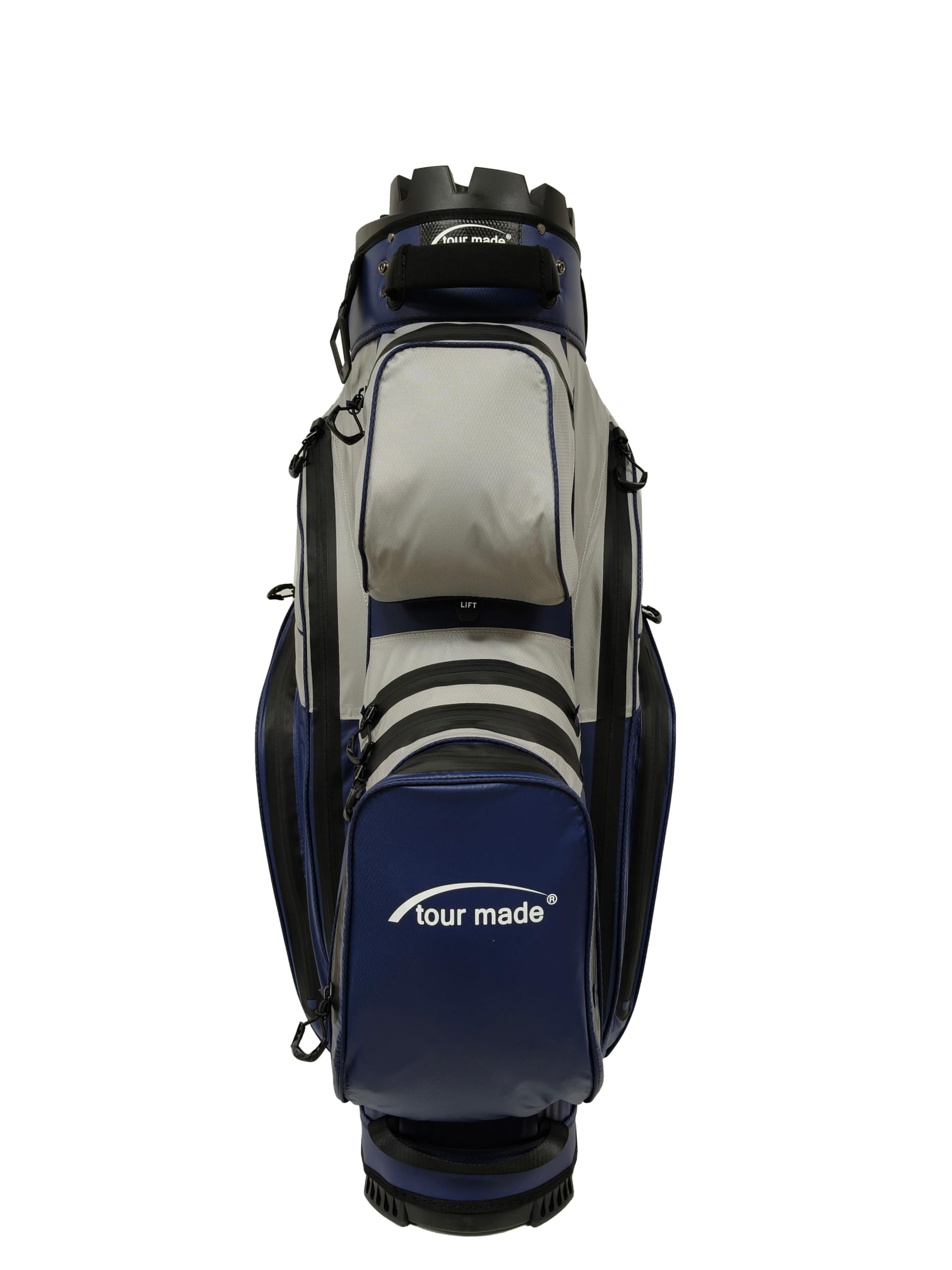 Tour Made Organizer Golfbag wasserdicht Herren & Damen I kein Schlägerklappern Dank Silencer I durchg. Schlägerbahnen bis zum Boden I große Kühltasche