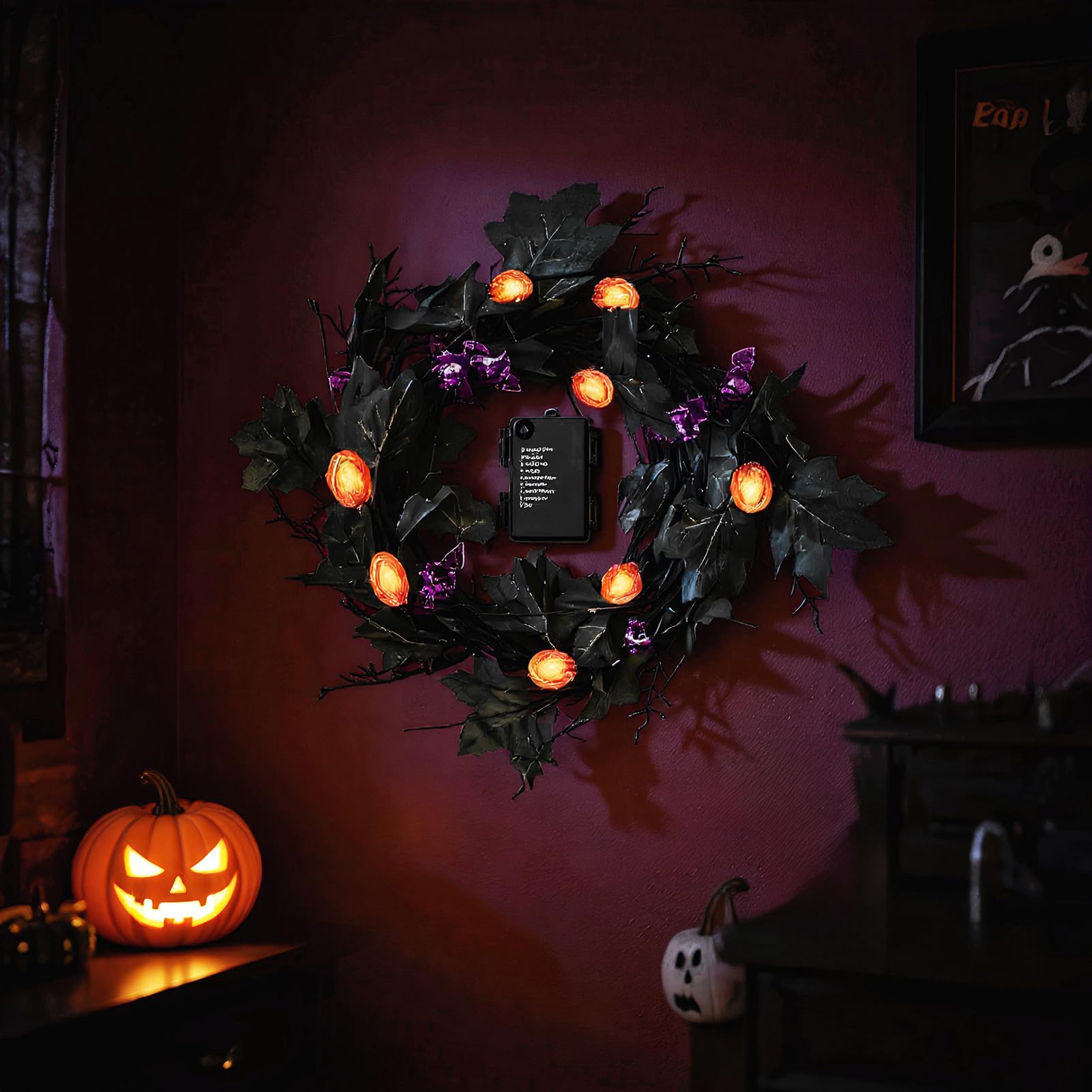 Lampki sznurkowe Halloween Dekoracyjne girlandy wodoodporne z 8 trybami