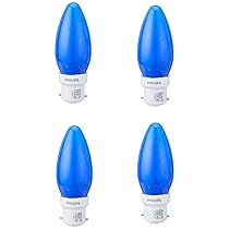 PHILIPS LED Deco Blue 0.5W Glass Candle (Pack of 4)