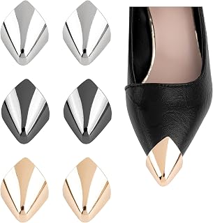 AUEAR, 3 Pairs Metal Shoes Pointed Protector High Heel Toe Caps Tip Pumps Head Covers for Shoe Protection Repair Accessories (31mm)