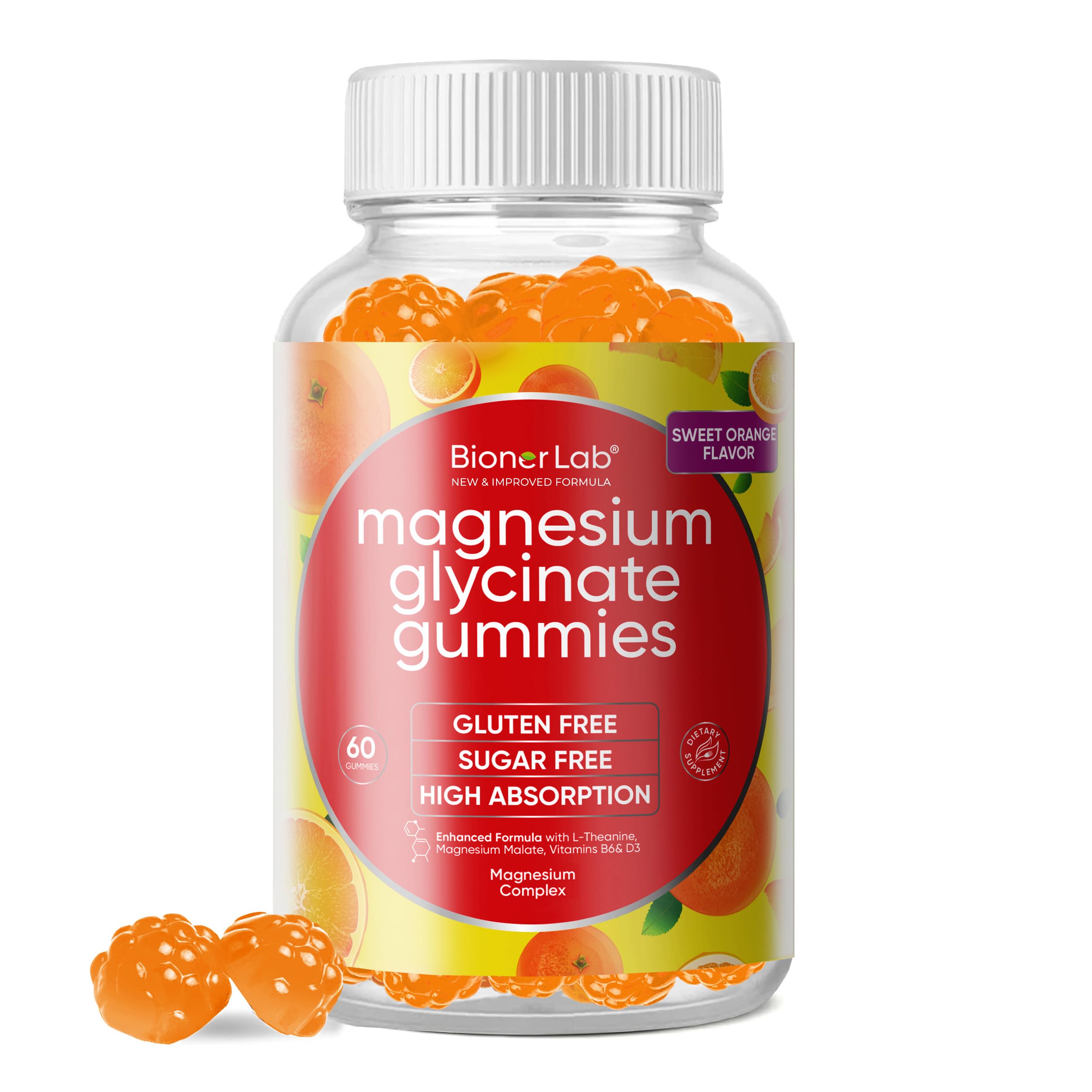 BionerLab Gomas de glicinato de magnésio 600 mg, 60 unidades