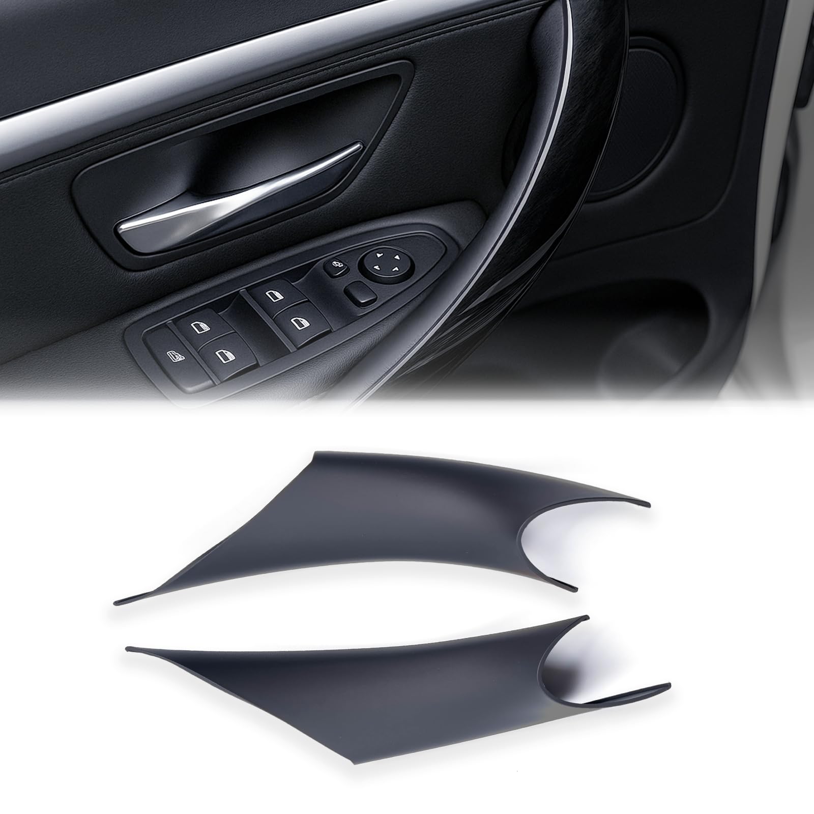 Sticky Door Handle Cover for BMW F30 F32 F80 F82, Black, 2PCS