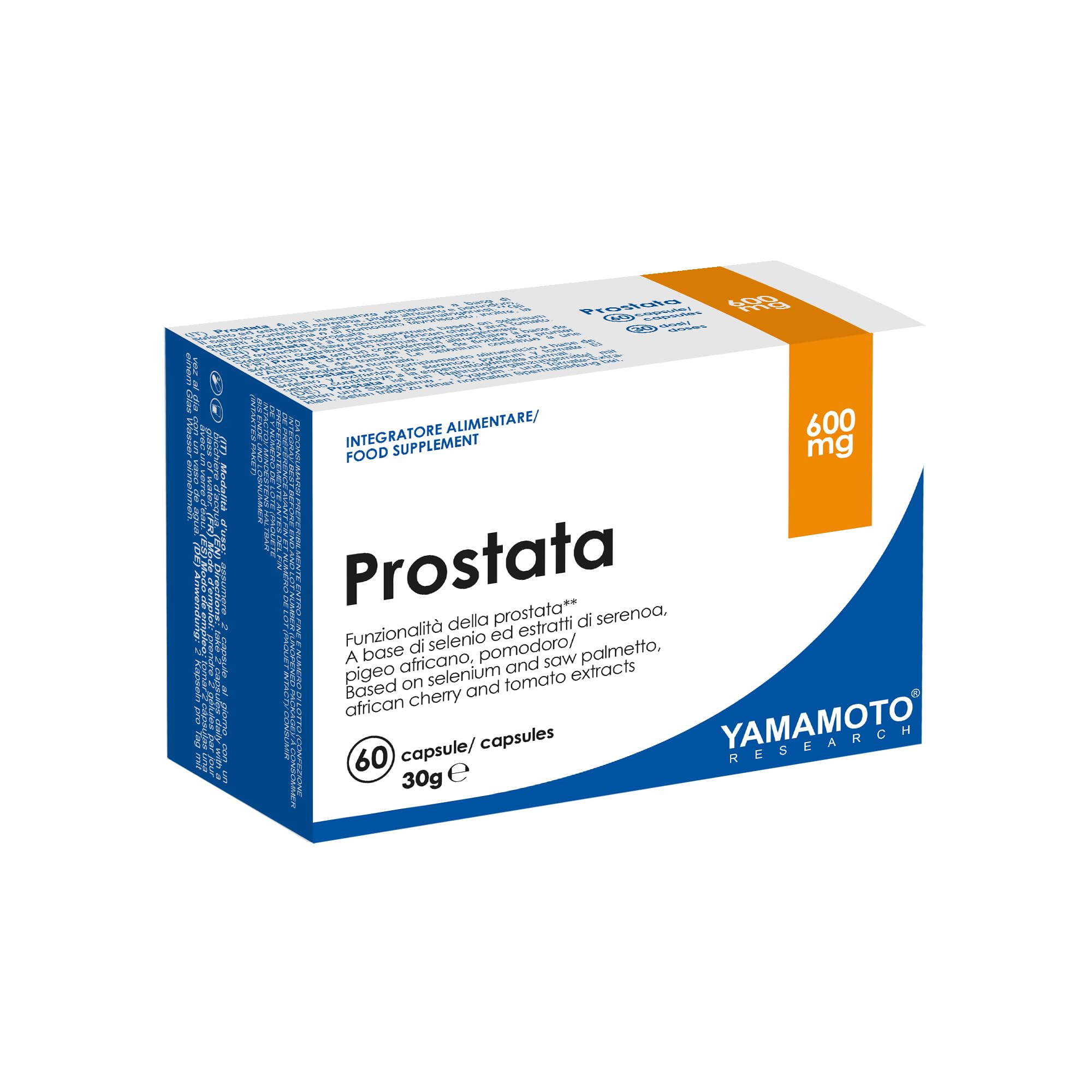 YAMAMOTO RESEARCH Prostata 60 Capsule, Integratore Alimentare a Base di Selenio, Saw Palmetto ed Estratti Vegetali, Supporta la Funzionalità della Prostata e delle Vie Urinarie
