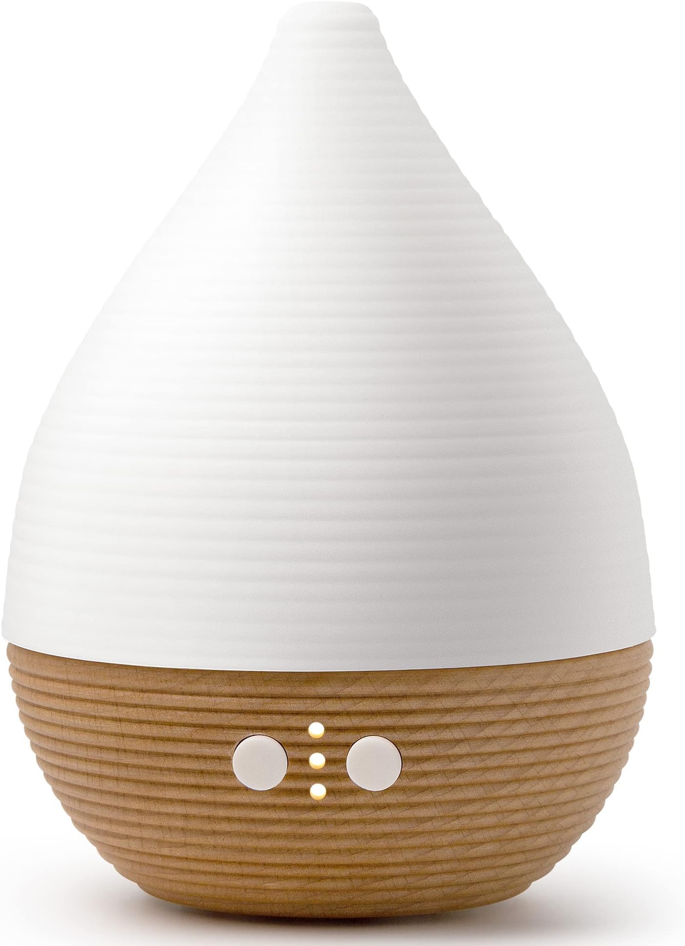 Teo Aroma Best Essential Oil Diffuser, Scent and Fragrance Aromatherapy Humidifier - Now with Handmade Ceramic, FSC Certified Beech Wood, Belgian modern Design, Timer, LED Light, Long Cord, Silent Fan