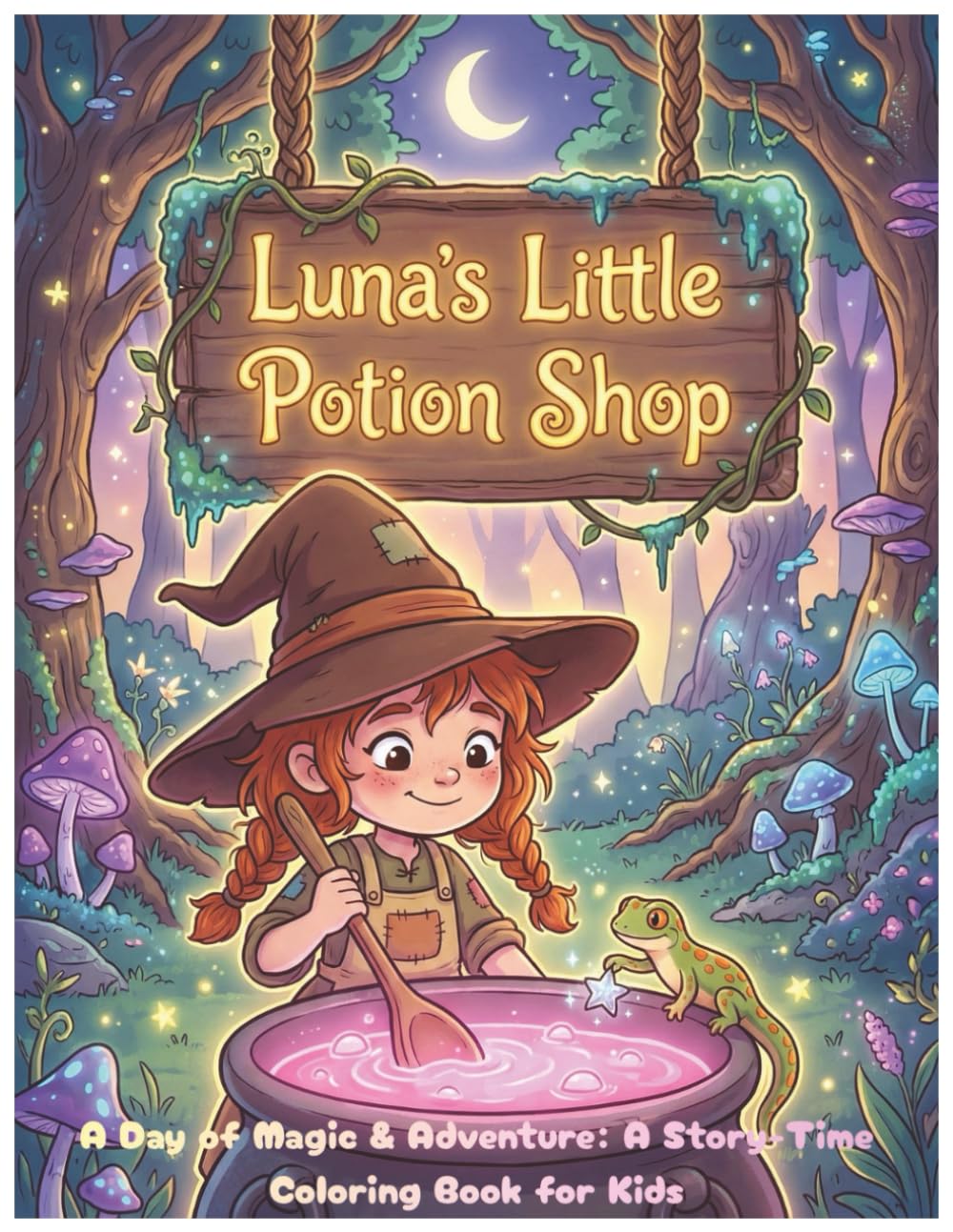 Luna's Little Potion Shop: A Day of Magic & Adventure: A Story-Time Coloring Book for Kids