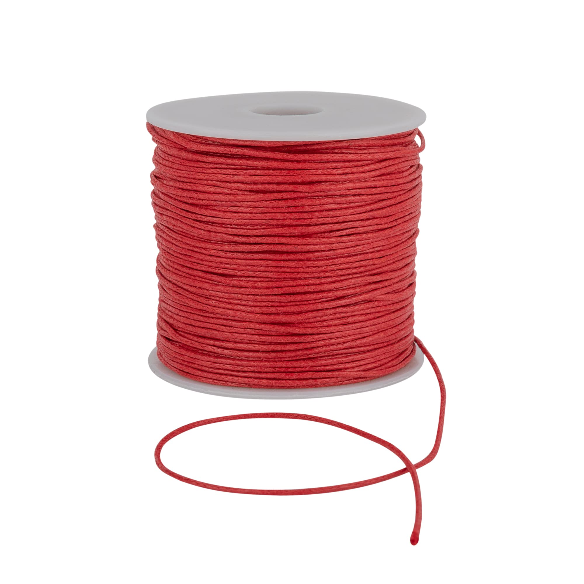 1mm Waxed Cord for Bracelet and Necklace Making - Durable Macrame Cord, Scoobies Strings, and Leather Necklace Cord - Perfect Bracelet String for Beads and Friendship Bracelets String - (Red,10m)